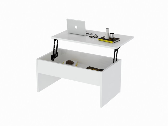 Hanah Home Mesa de Café Akilli - Blanco | Diseño Escandinavo Elegante y Duradero | 90x52x45cm